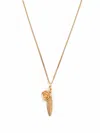 Emanuele Bicocchi Feather And Rose Pendant Necklace In Gold
