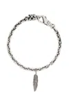 Emanuele Bicocchi Feather Charm Bracelet In Silver