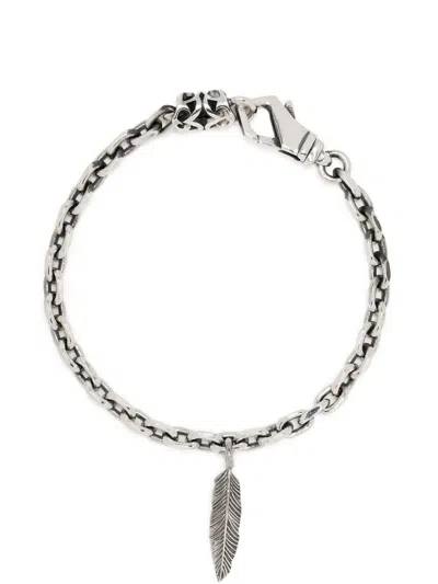 Emanuele Bicocchi Feather Charm Bracelet In Silver