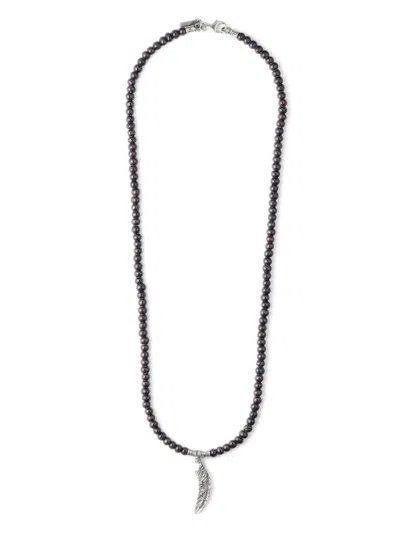 Emanuele Bicocchi Feather Charm Necklace In Silver