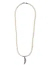Emanuele Bicocchi Feather Charm Necklace In Silver
