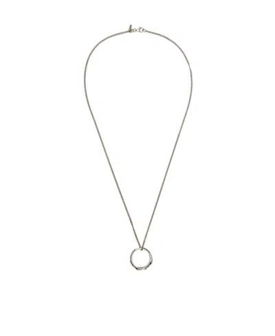 Emanuele Bicocchi Flame Ring Pendant Necklace In Gray