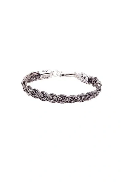 Emanuele Bicocchi Flat Braided Bracelet In Silver