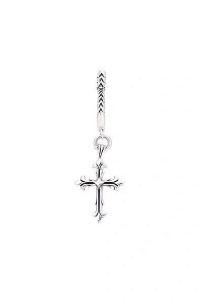 Emanuele Bicocchi Fleury Cross Earring In Silver