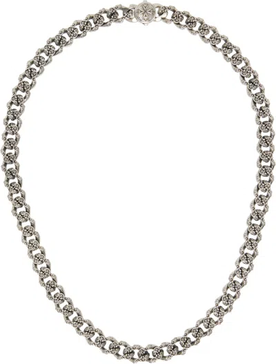 Emanuele Bicocchi Floral Motif Chain Necklace In Metallic