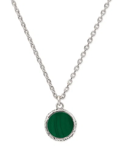 Emanuele Bicocchi Flourish Amulet Malachite Necklace In Silber