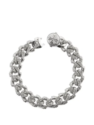 Emanuele Bicocchi Flourish Curb-chain Bracelet In Metallic