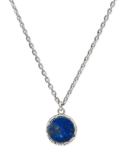 Emanuele Bicocchi Flourish Lapis Amulet Necklace In Silber