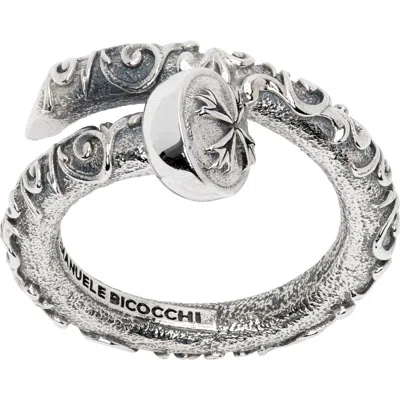 Emanuele Bicocchi Flourish Spiral Ring In Silver