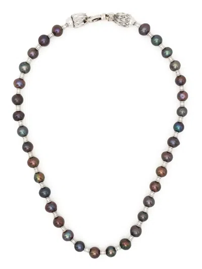 Emanuele Bicocchi Freshwater Pearl Necklace In Sterling Silver