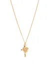 Emanuele Bicocchi Gold Cross And Arabesque Heart Pendant In Gold