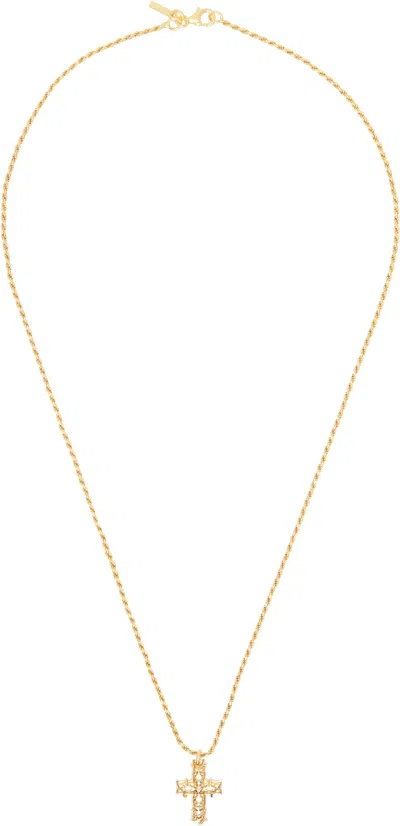 Emanuele Bicocchi Gold Medium Notre-dame Cross Necklace