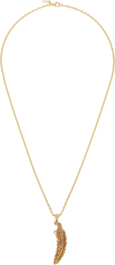 Emanuele Bicocchi Gold Piuma Pendant Necklace