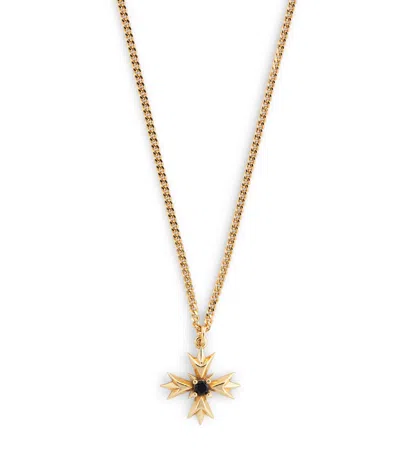 Emanuele Bicocchi Gold-plated Sterling Silver Crest And Crystal Necklace