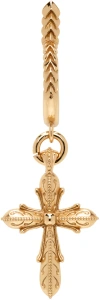 Emanuele Bicocchi Gold Tiny Cross Single Earring In Gold
