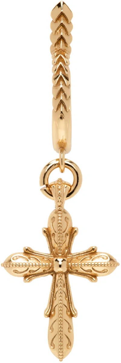 Emanuele Bicocchi Gold Tiny Cross Single Earring
