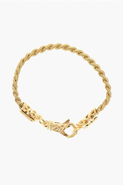 Emanuele Bicocchi Golden Effect Silver Braided Bracelet