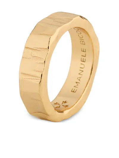 Emanuele Bicocchi Hammered Band Ring In Gold