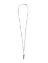 Emanuele Bicocchi Intricate Double Feather Pendant Necklace In Sterling Silver In White