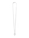 Emanuele Bicocchi Intricate Sterling Silver Medium Cross Necklace In Gray