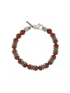 Emanuele Bicocchi Jasper Beaded Bracelet In Red