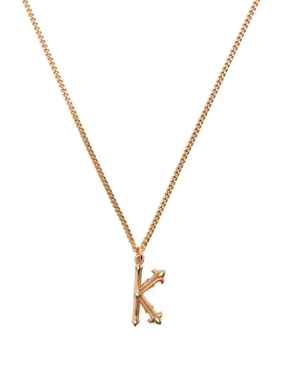 Emanuele Bicocchi K Letter Pendant Necklace In Gold