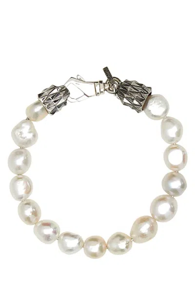Emanuele Bicocchi Large Baroque Pearl Bracelet In White