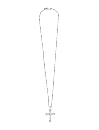 Emanuele Bicocchi Large Cross Pendant Chain Necklace In White