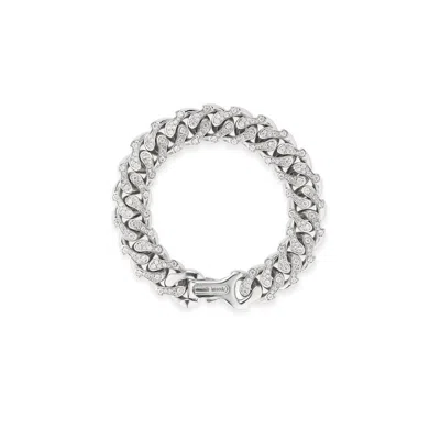 Emanuele Bicocchi Large Crystal Chain Bracelet In Silver