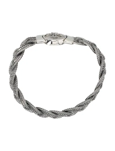 Emanuele Bicocchi Large Flat Braided Sterling Silver Bracelet