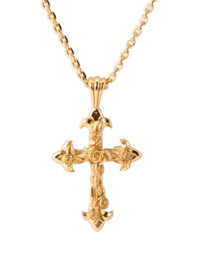 Emanuele Bicocchi Large Fleury Cross Necklace In Gold