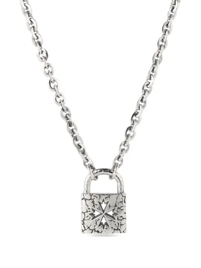 Emanuele Bicocchi Large Logo Lock Necklace In Red