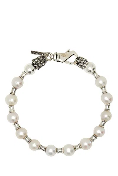 Emanuele Bicocchi Large Pearl And Spacer Bracelet In White