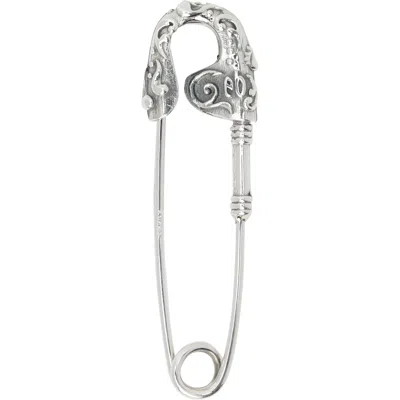 Emanuele Bicocchi Large Pin Earring In Silver