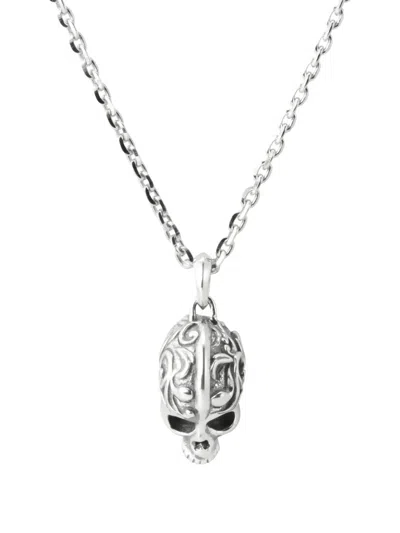 Emanuele Bicocchi Large Skull Necklace In Metallic