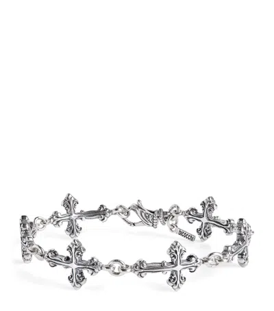 Emanuele Bicocchi Large Sterling Silver Multi-cross Avelli Bracelet