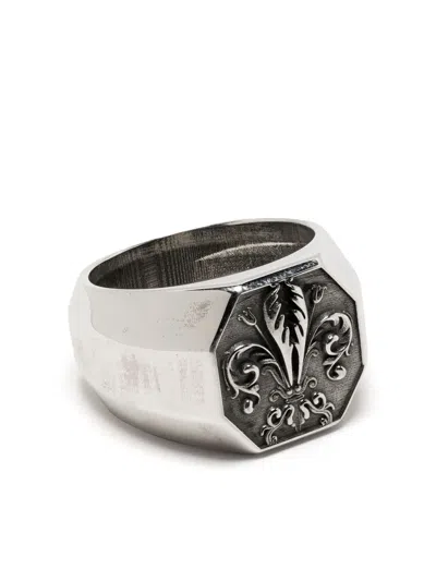 Emanuele Bicocchi Lily Signet Ring In Silver