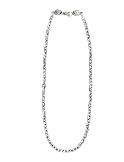 Emanuele Bicocchi Link Chain Necklace With Skulls In Silver