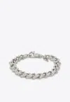 Emanuele Bicocchi Sterling Silver 925 Chain Bracelet With Small Crystals In Metallic