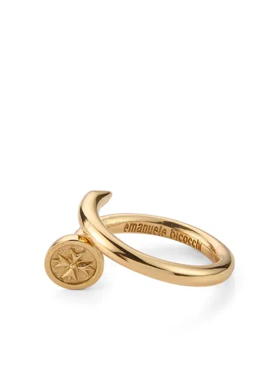 Emanuele Bicocchi Logo-crest Spiral Ring In 金色