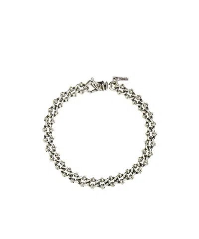 Emanuele Bicocchi Logo Plaque Knot Chain Bracelet In Metallic