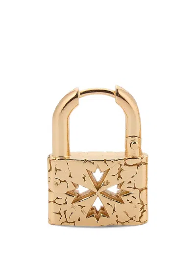 Emanuele Bicocchi Logo-engraved Padlock Earring In Gold