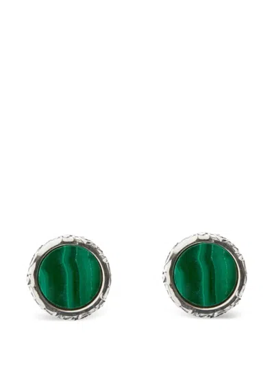 Emanuele Bicocchi Malachite Arabesque Cufflinks In Green