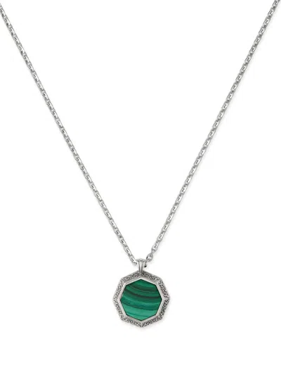 Emanuele Bicocchi Malachite-pendant Necklace In Silver