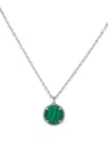 Emanuele Bicocchi Malachite-pendant Silver Necklace In Silver