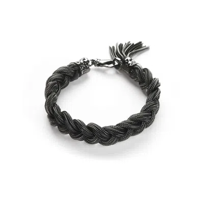 Emanuele Bicocchi Medium Braided Bracelet In Black