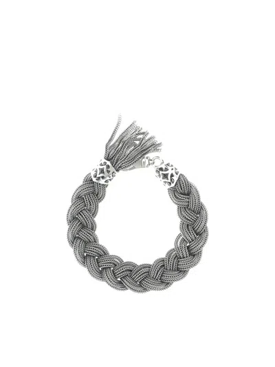 Emanuele Bicocchi Medium Braided Bracelet In Silver