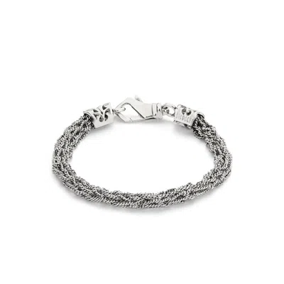 Emanuele Bicocchi Medium Crocheted Bracelet In Silver