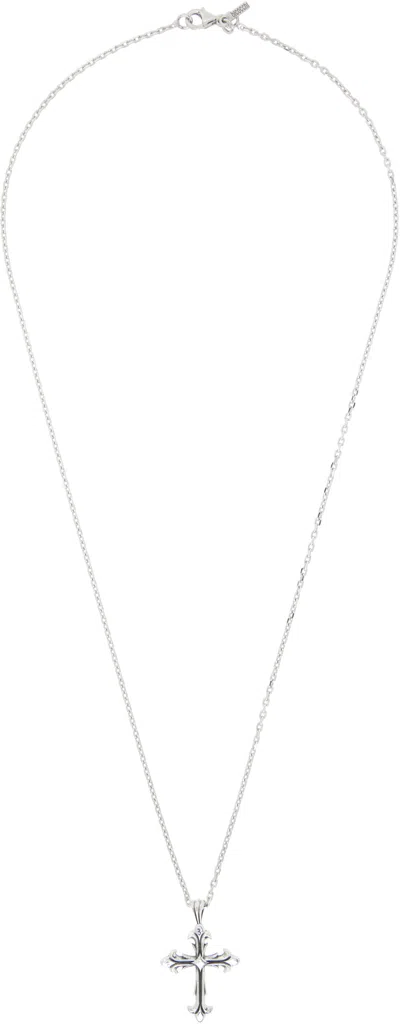 Emanuele Bicocchi Medium Fleury Cross Necklace In Silver