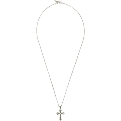 Emanuele Bicocchi Medium Fleury Cross Necklace In Silver
